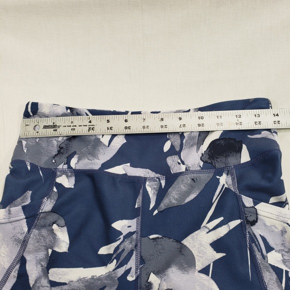 Marika Women Leggings S Blue Floral Activewear Pockets - Picture 3 of 7